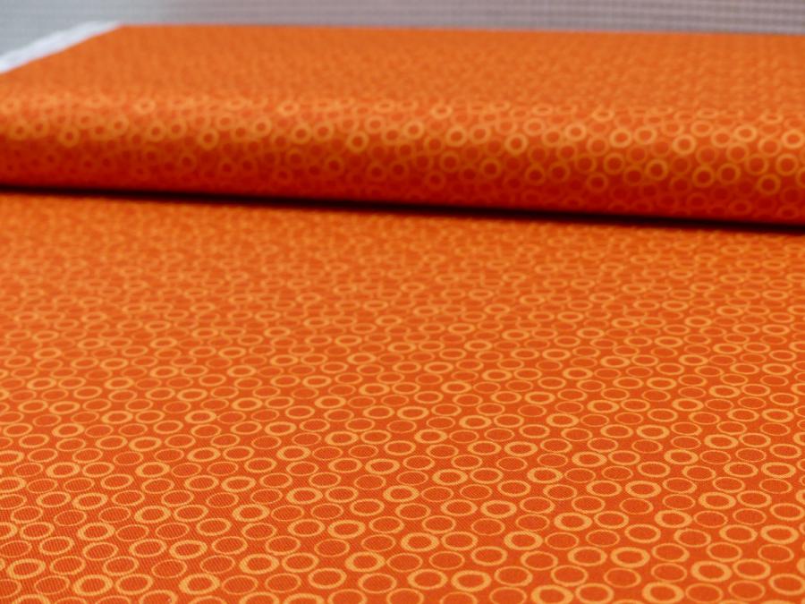 Falscher Uni Ton in Ton Kreise orange terra Patchworkstoff Benartex Frogtastic